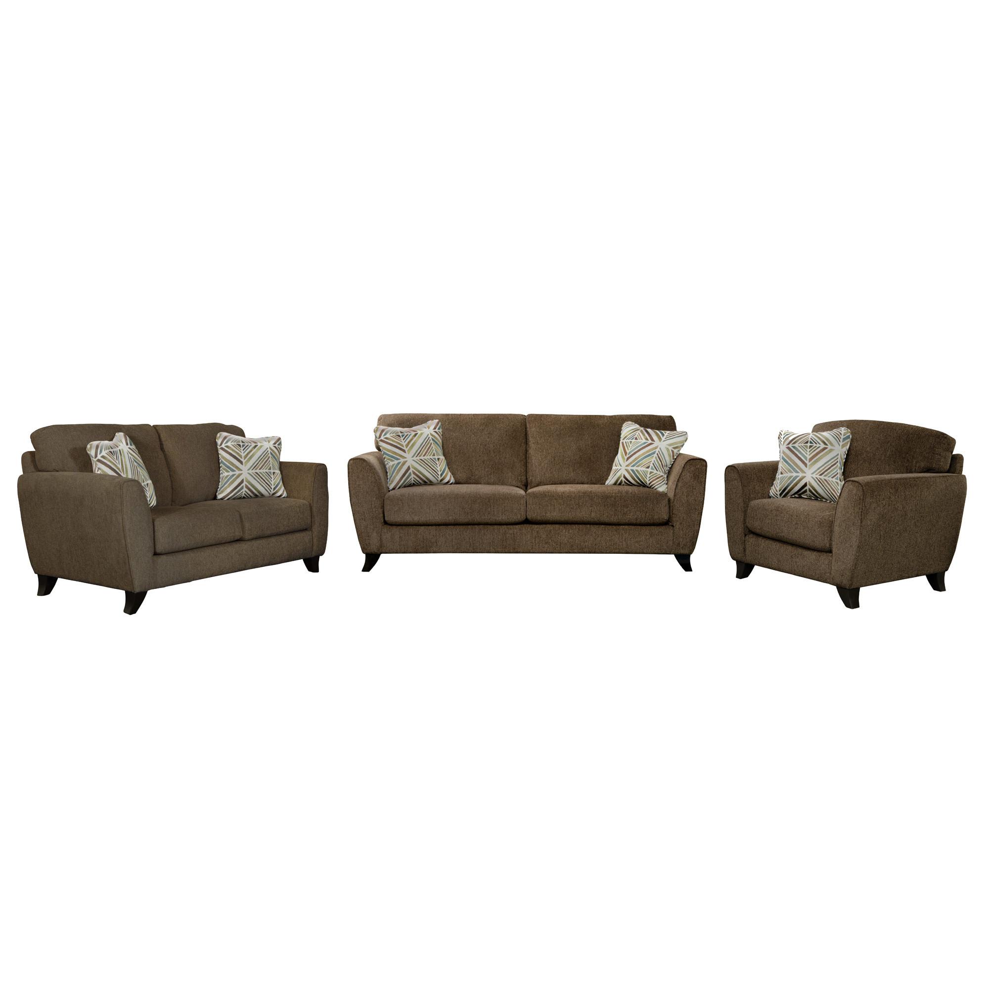 Rent to Own Jackson Alyssa Pebble 3 Piece Sofa, Loveseat and Chair at